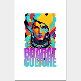 bharat indian culture sticker style graphic illustration Posters and Art